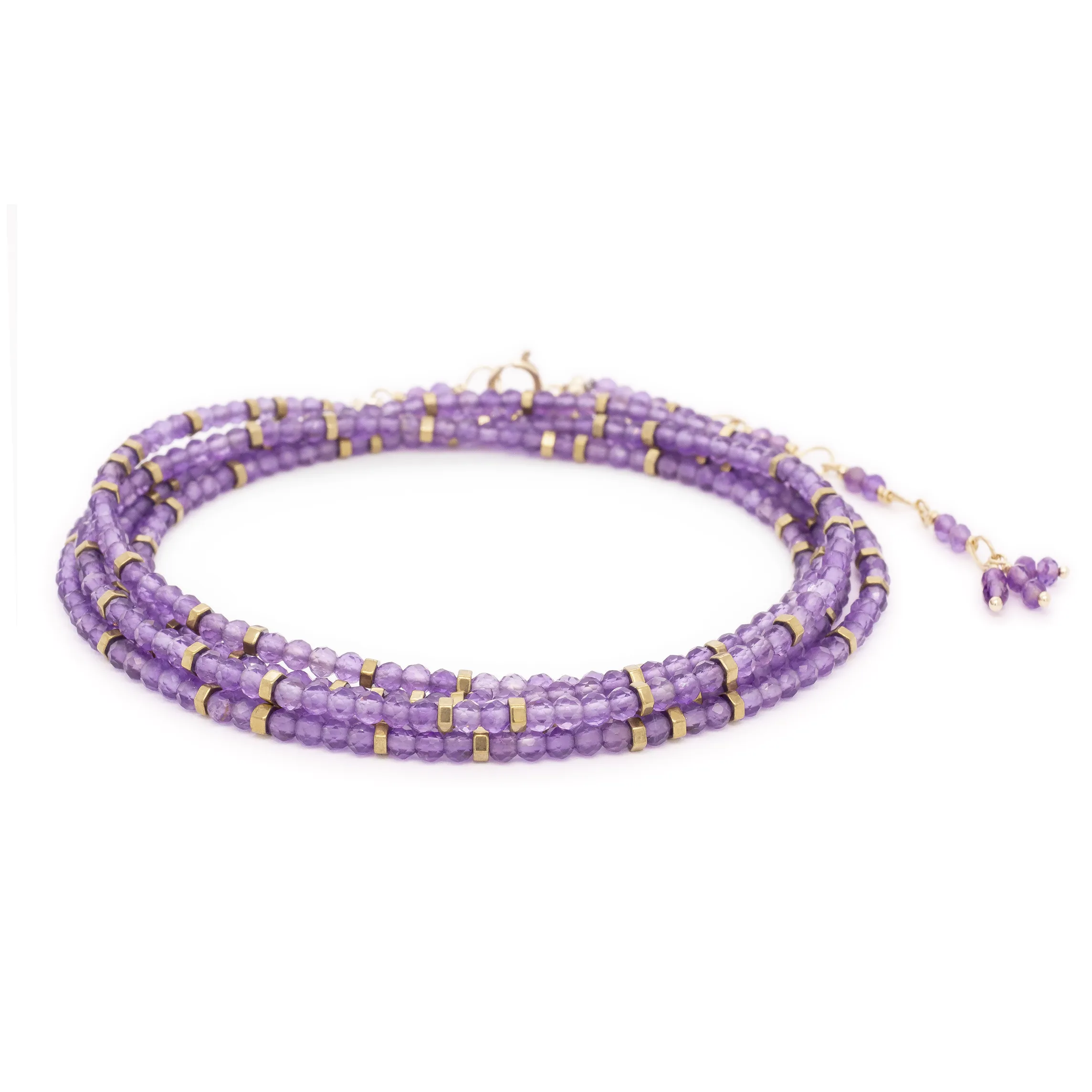 Amethyst Wrap Bracelet - Necklace