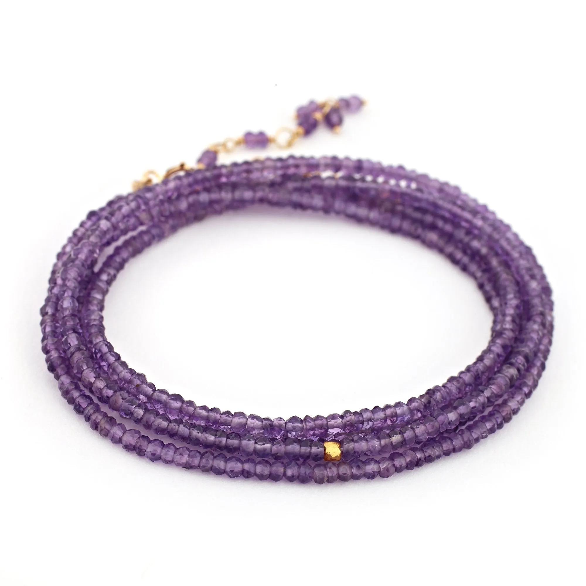 Amethyst Wrap Bracelet - Necklace