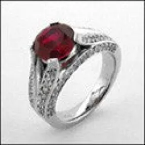 Anniversary Ruby Round 2 Ct Ct Split Shank Cubic Zirconia Cz Ring