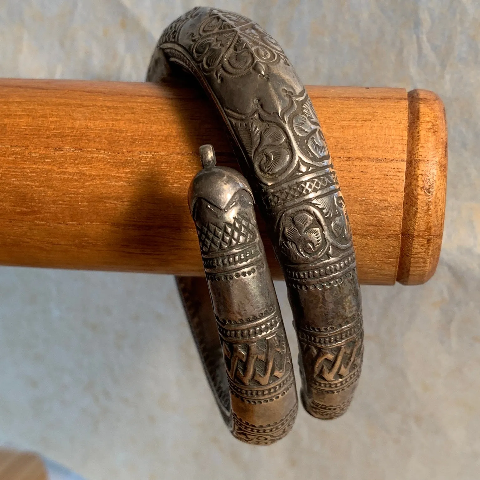 Antique Silver Hollow Bangle, Nepal