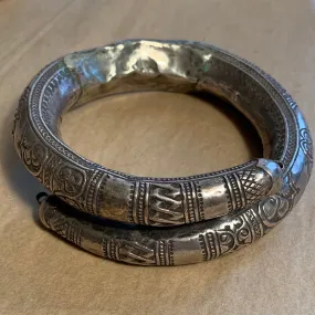 Antique Silver Hollow Bangle, Nepal