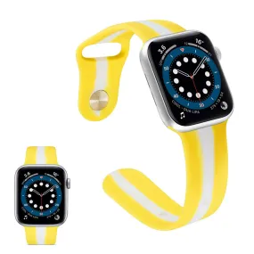 Apple Watch 40mm color stripe silicone watch strap - Yellow