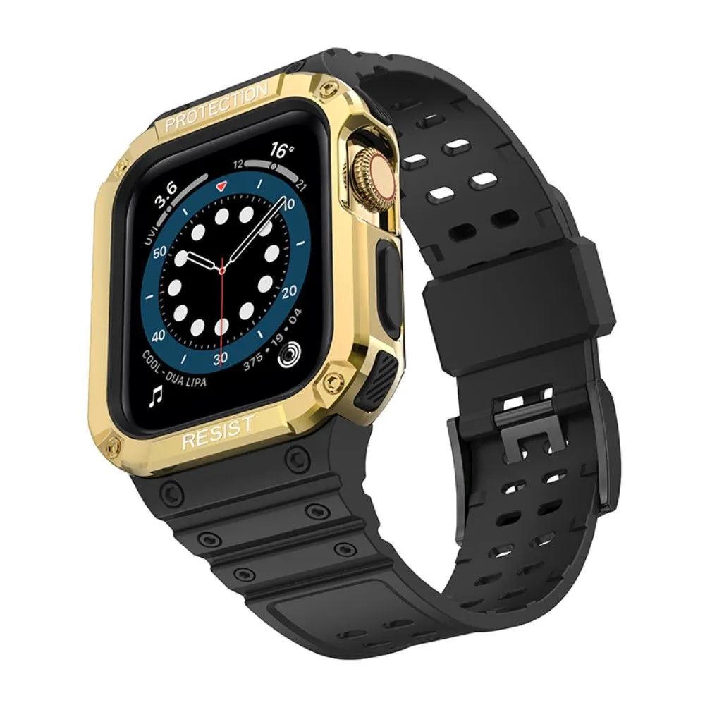 Apple Watch (41mm) contrast color TPU watch strap - Black / Gold