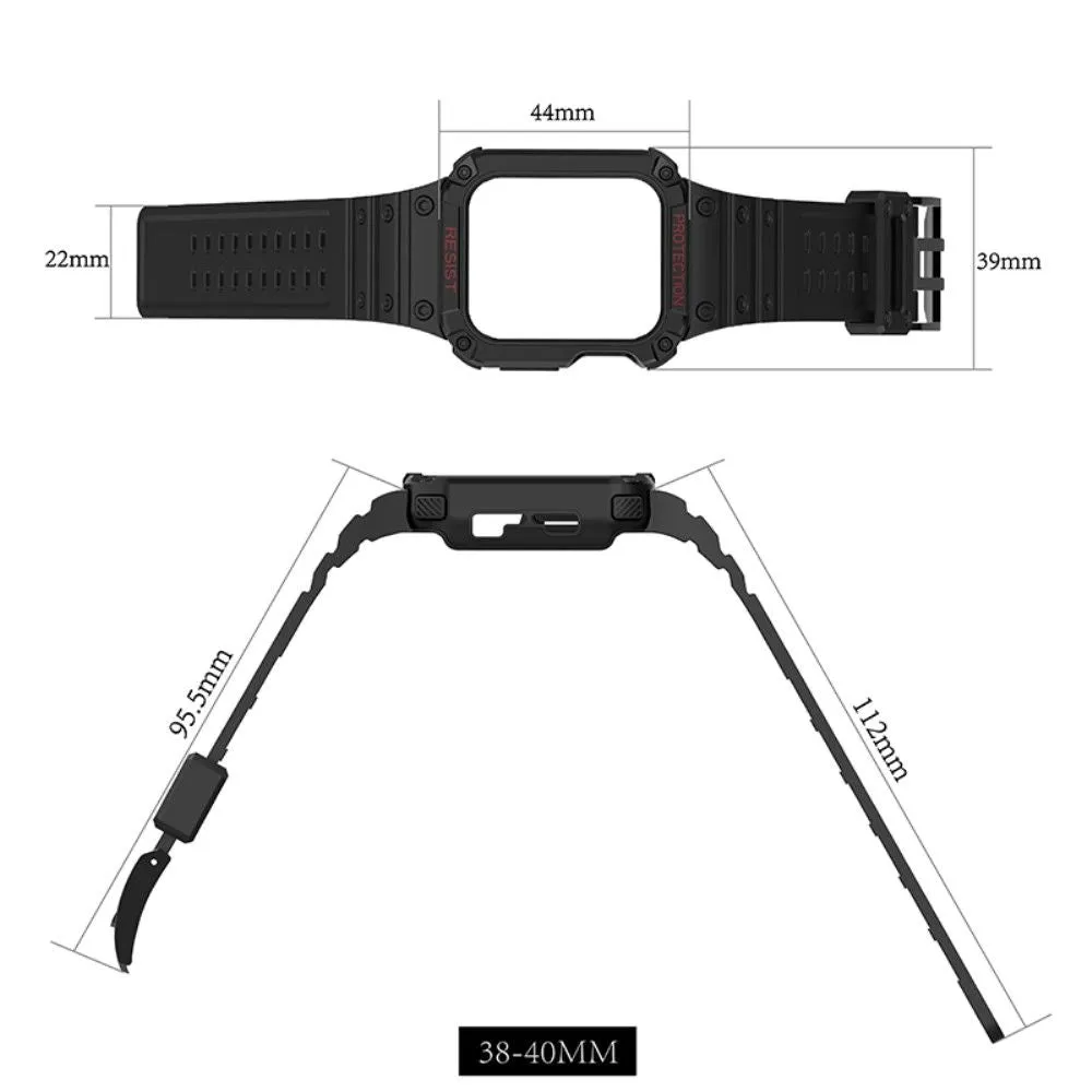 Apple Watch (41mm) contrast color TPU watch strap - Black / Gold