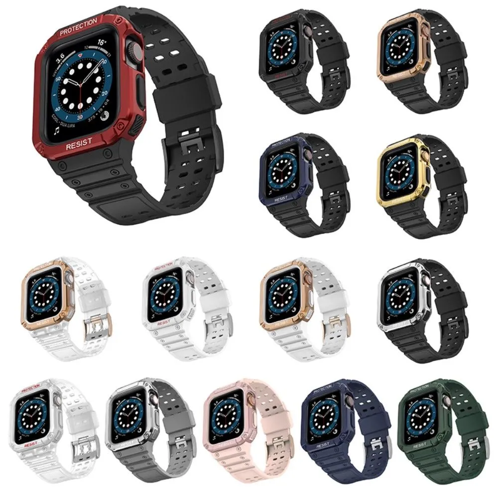 Apple Watch (41mm) contrast color TPU watch strap - Black / Gold