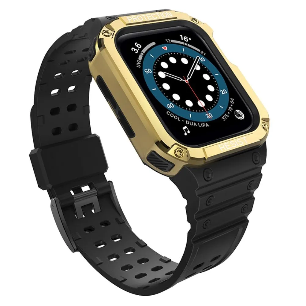 Apple Watch (41mm) contrast color TPU watch strap - Black / Gold