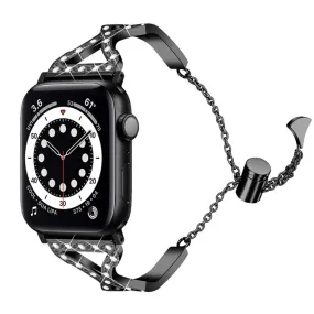 Apple Watch (41mm) rhinestone 304 stainless steel watch strap - Black