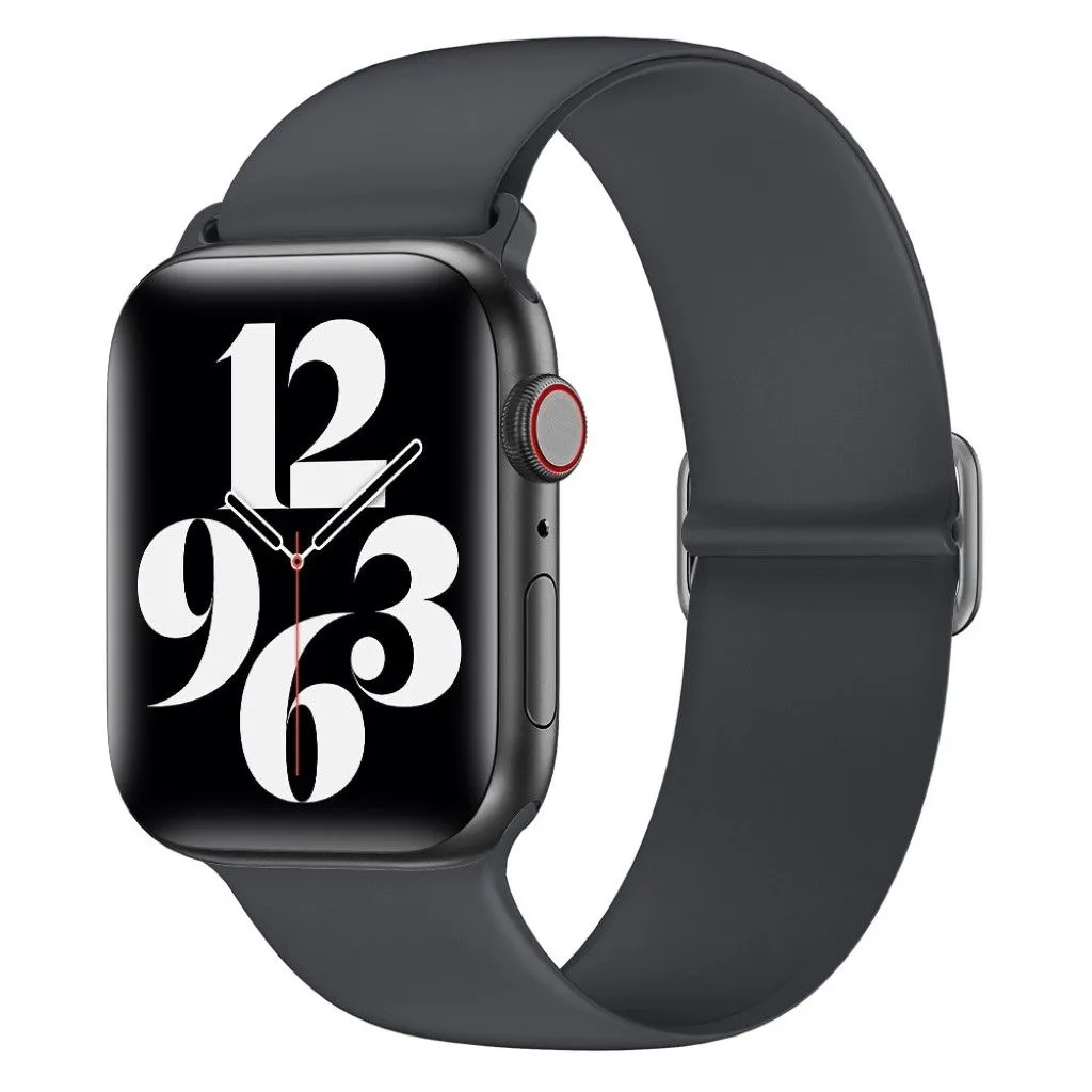 Apple Watch 44mm elastic silicone watch strap - Dark Grey