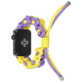 Apple Watch (45mm) stylish nylon   stainless steel ring watch strap - Yellow / Purple