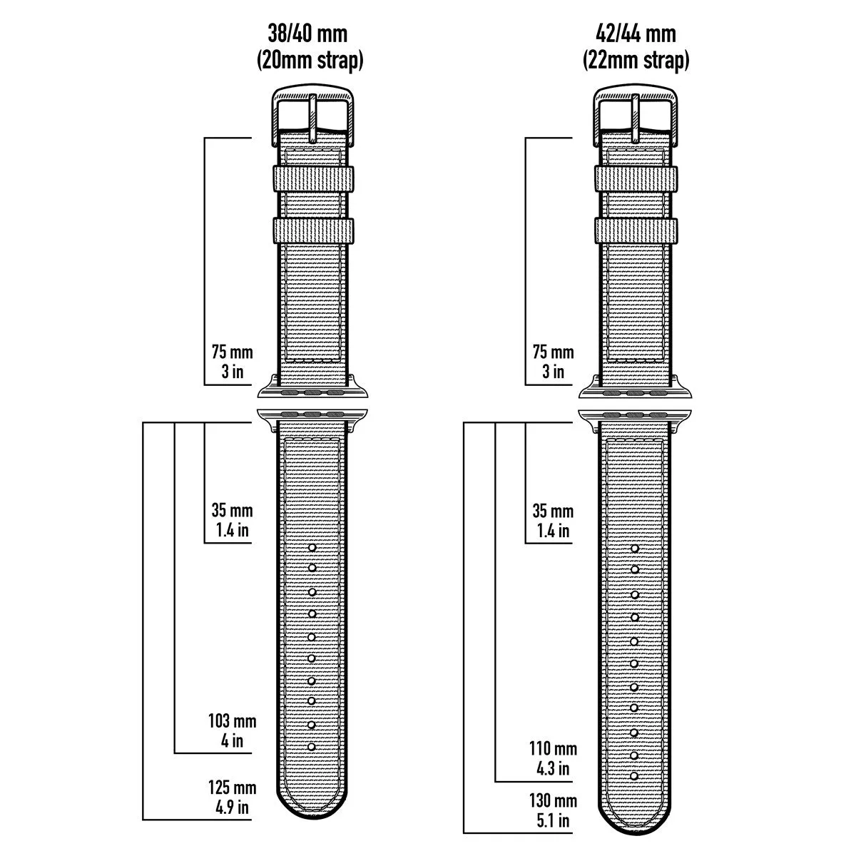 Apple Watch Canvas Watch Band - Slate Gray/Silver Aluminum