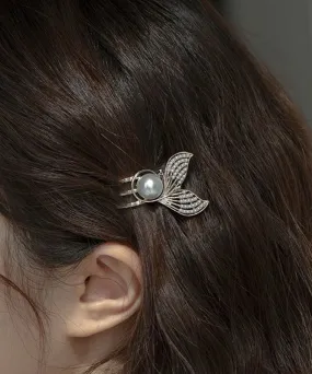 Art White Alloy Pearl Mermaid Hairpin WI008