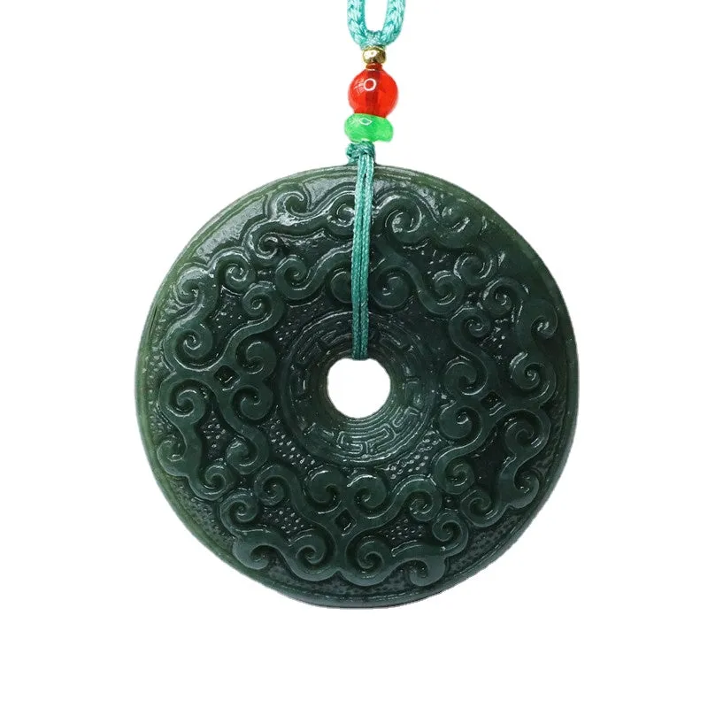 Auspicious Cloud Hetian Jade Necklace Jewelry