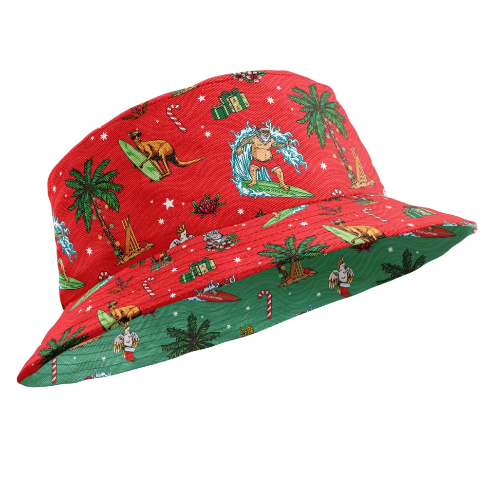 Aussie Christmas Red - Bucket Hat Reversible Print