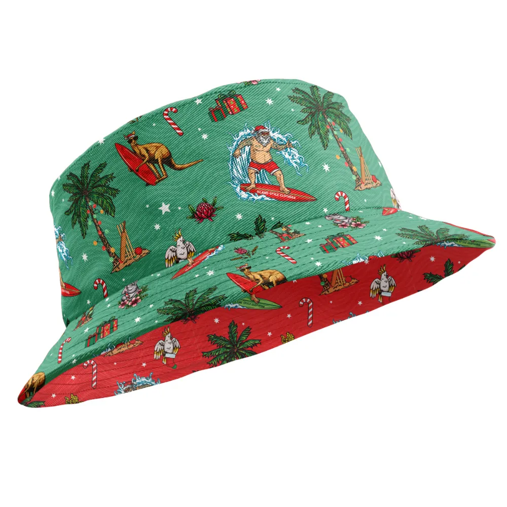 Aussie Christmas Red - Bucket Hat Reversible Print