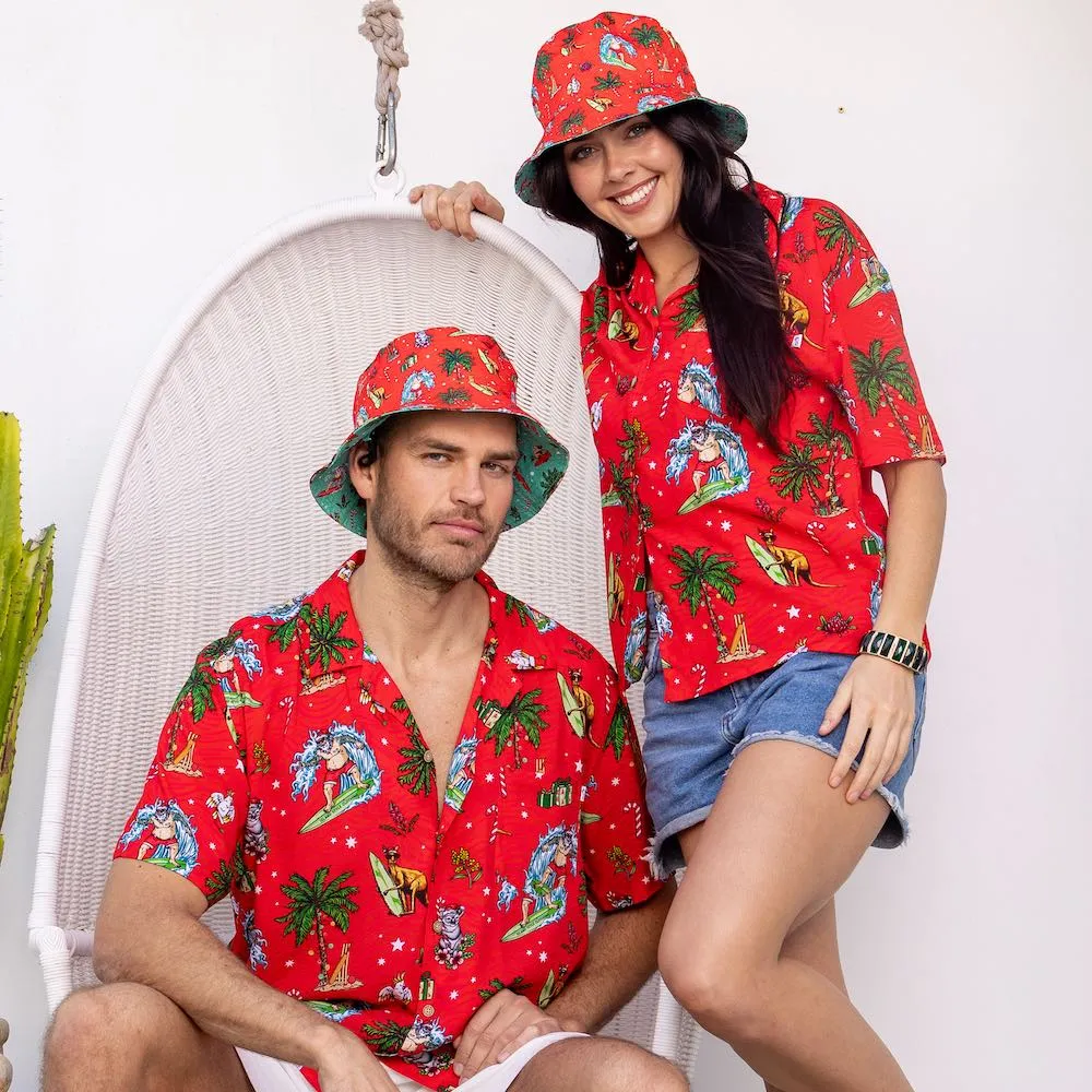 Aussie Christmas Red - Bucket Hat Reversible Print