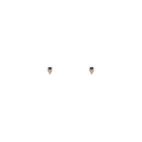 Baguette Sapphire & Diamond Stud Earrings