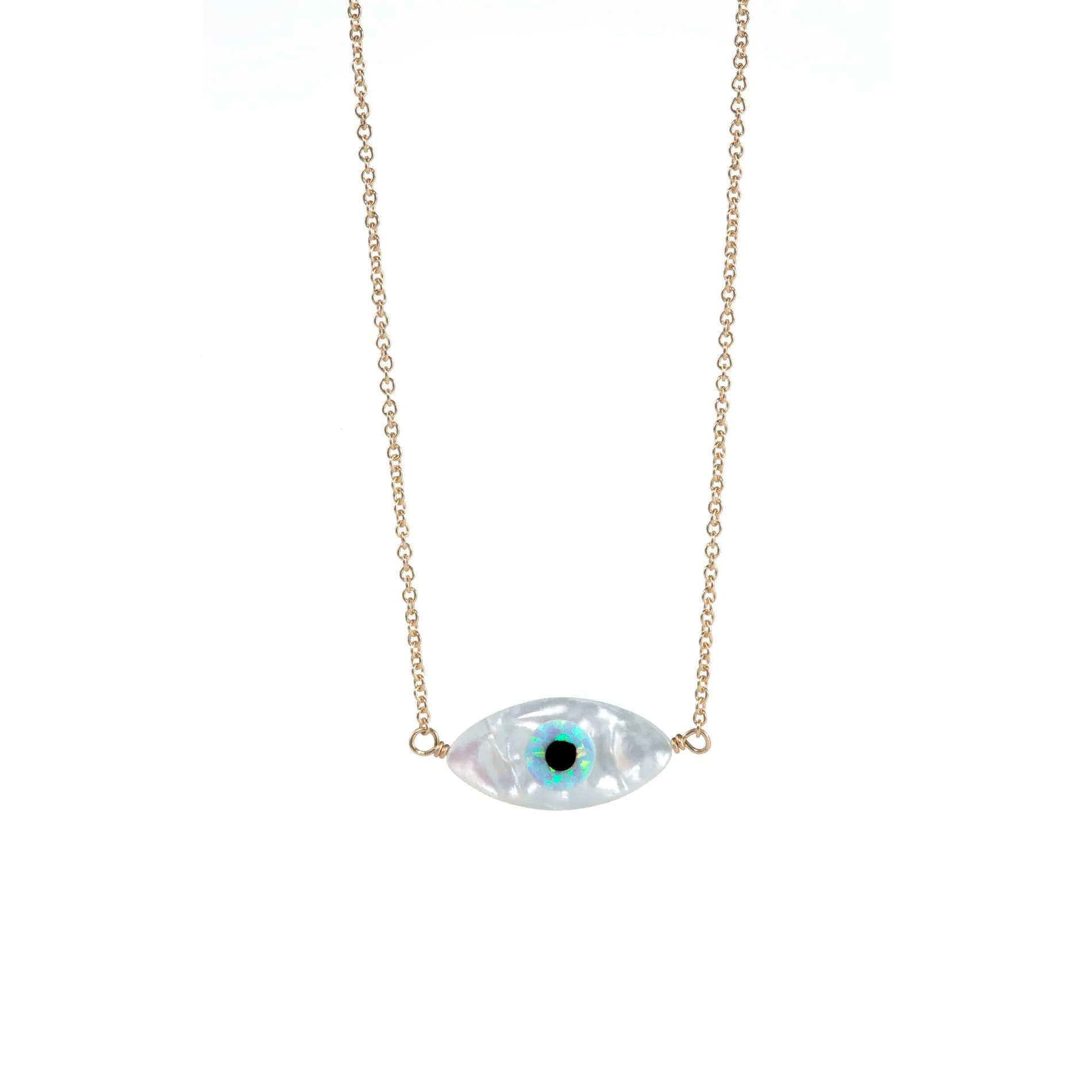 bara boheme | Oval "EVIL EYE" Opal Necklace