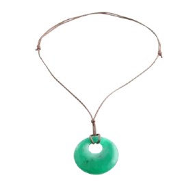 Barse Leather and Green Jade Necklace