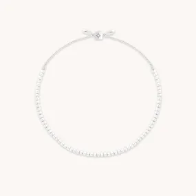 Beaded Bracelet in Solid White Gold