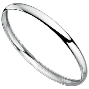 Beginnings Plain Bangle - Silver