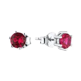 Bella Luna Birthstone Earrings Jul/Ruby 5mm