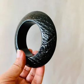 Black Resin Bangle Saucer Shaped