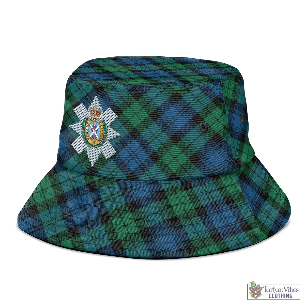 Black Watch Ancient Tartan Bucket Hat with Family Crest