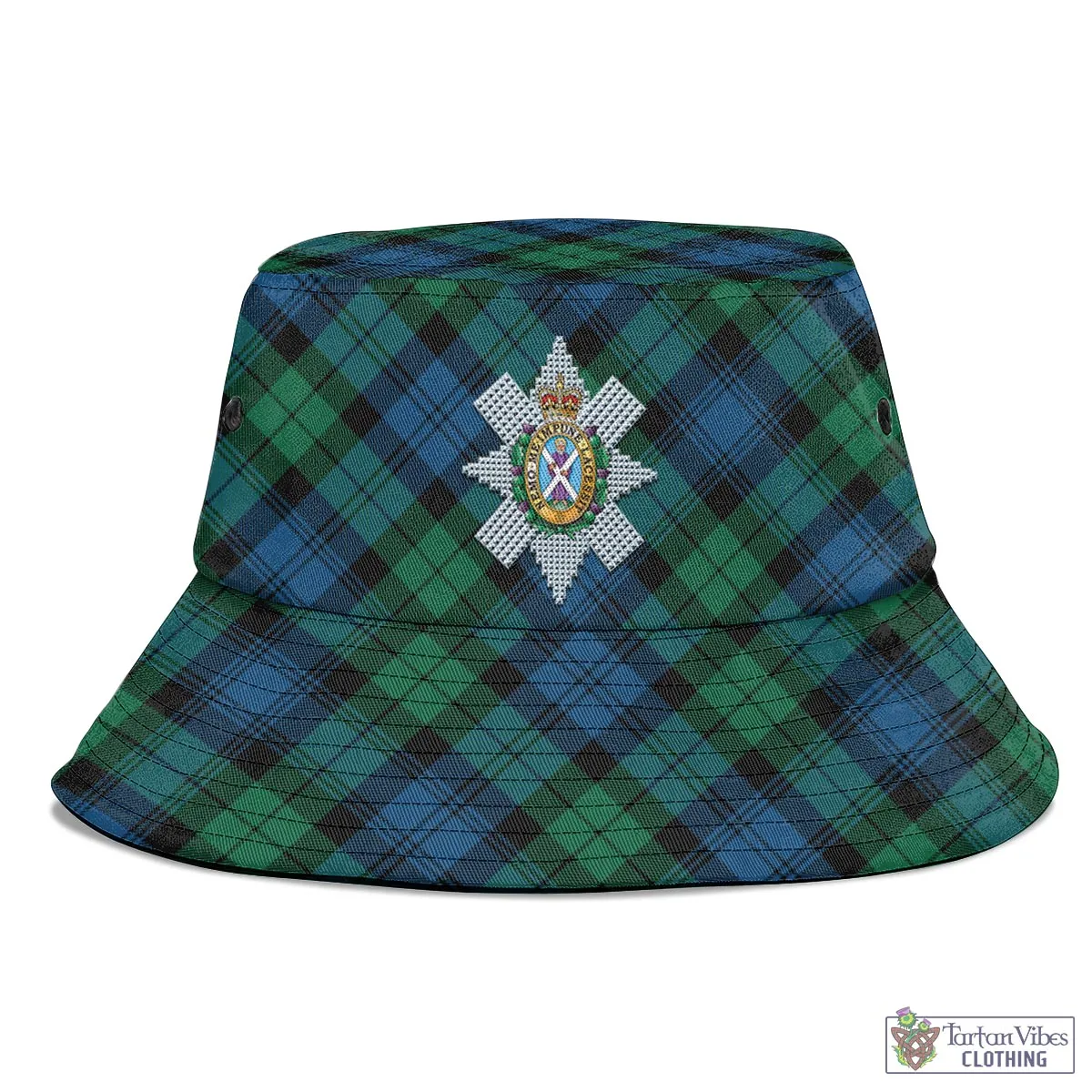 Black Watch Ancient Tartan Bucket Hat with Family Crest