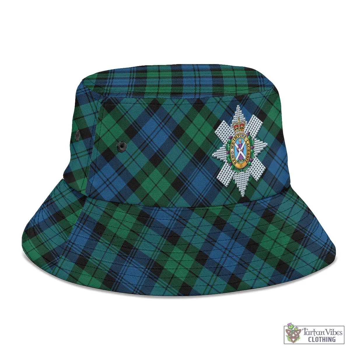 Black Watch Ancient Tartan Bucket Hat with Family Crest