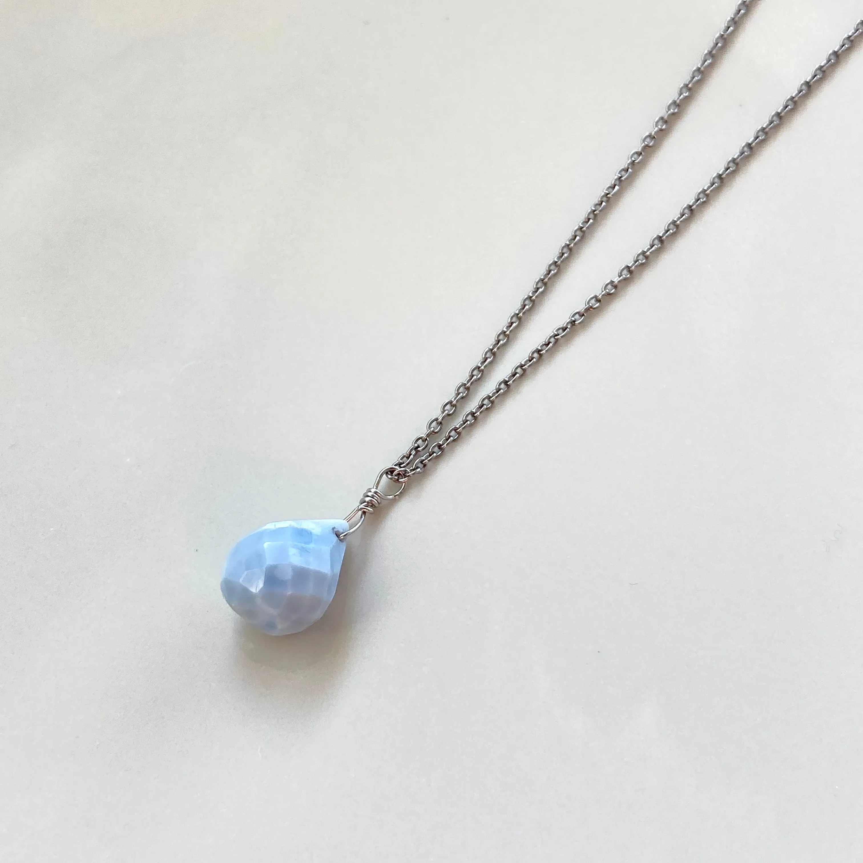 Blue Opal Necklace (SILVER)