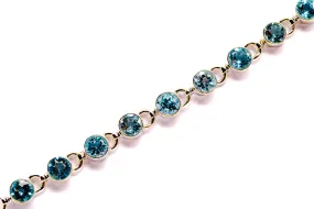 Blue topaz Bracelet 7 to 8" (925 Sterling Silver) BR90011