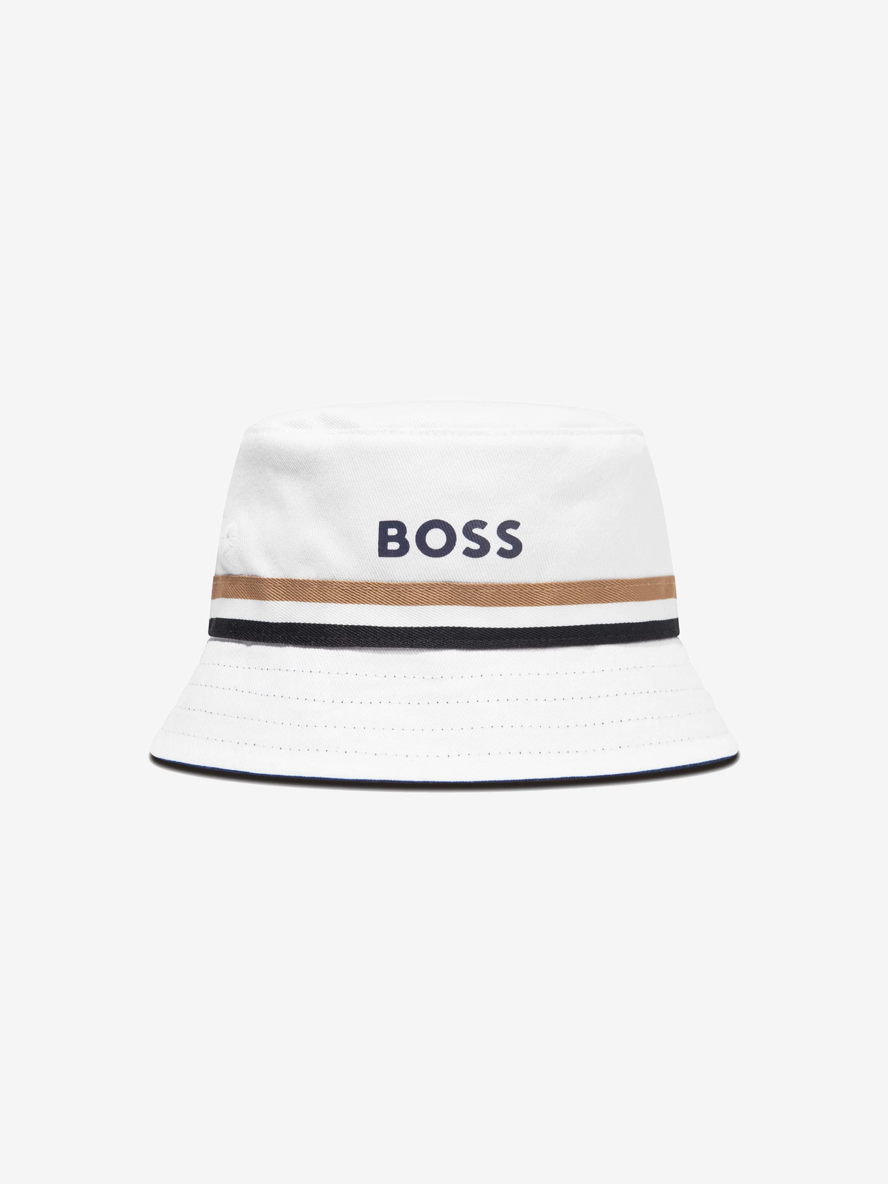 BOSS Baby Boys Logo Bucket Hat In Navy