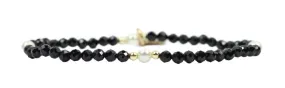 Bourbon & Boweties Black   Pearl Stacker Bracelet