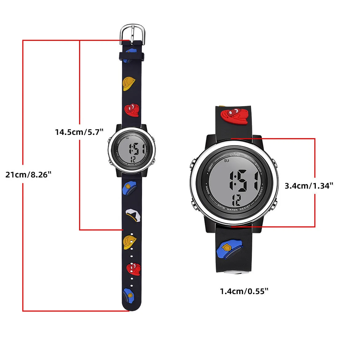 Boys Digital Sports Watch with many features - Professional Hats