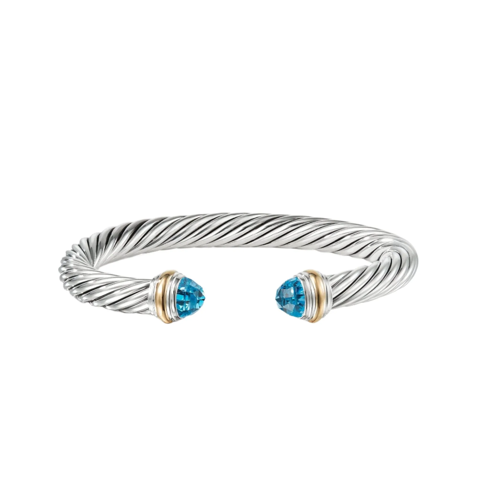 Bracelet with Blue topaz and 14K Gold