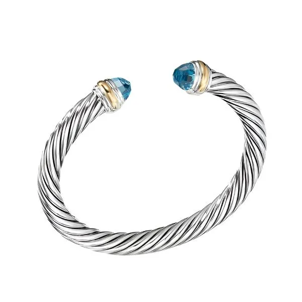 Bracelet with Blue topaz and 14K Gold