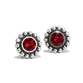 Brighton | Silver Tone Twinkle Mini Post Earrings in Ruby