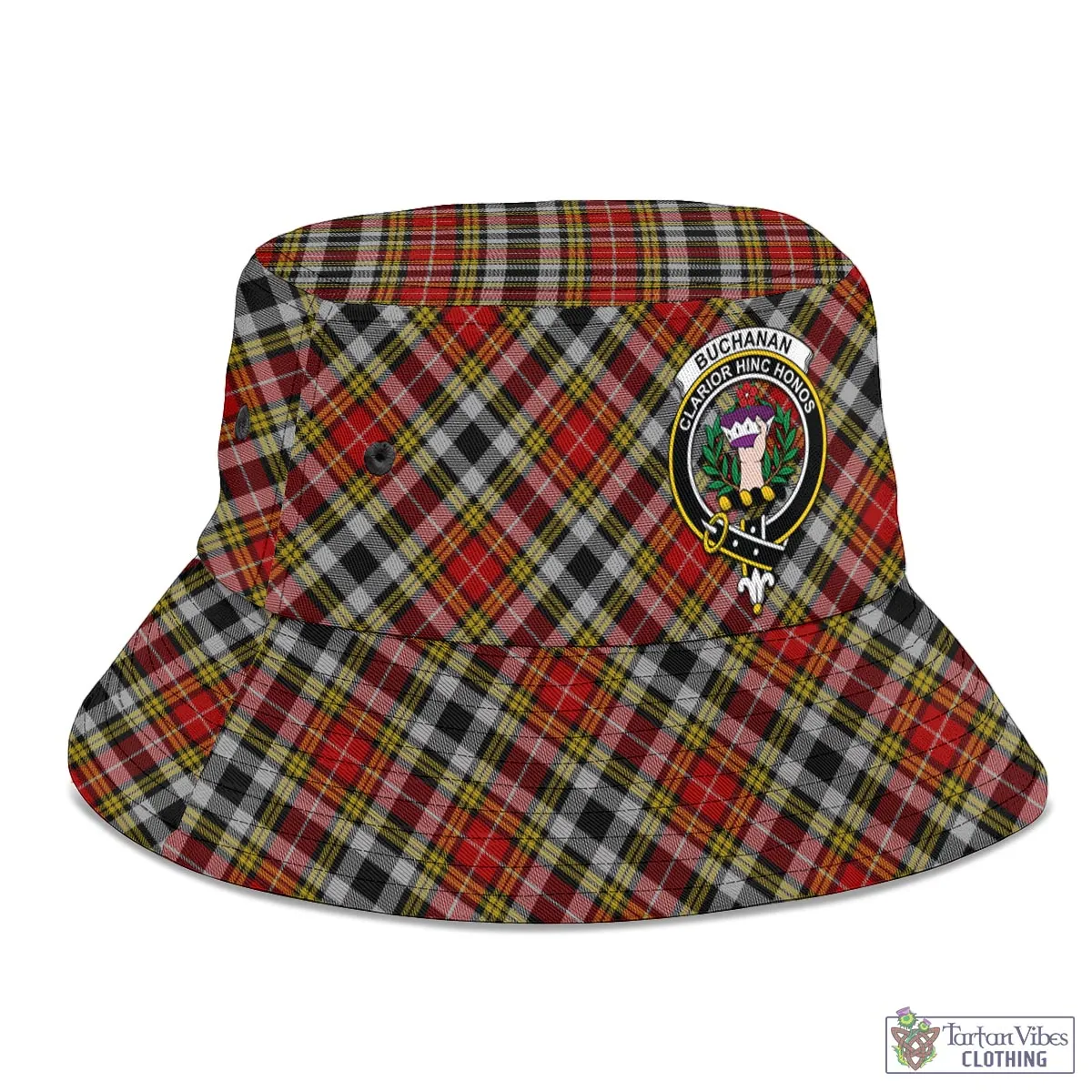 Buchanan Old Dress Tartan Bucket Hat with Family Crest