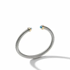 Cable Kids® Birthstone Bracelet with Blue Topaz and 14K Gold, 4mm