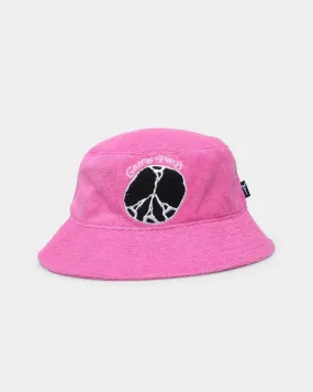 Caree World Peace Terry Bucket Hat Pink