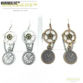 Chain Watch Pendant Steampunk Earrings