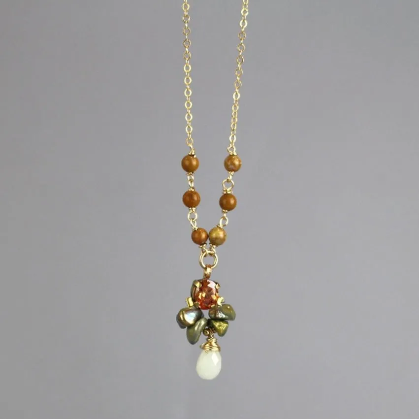 Champagne Zircon Bee Necklace