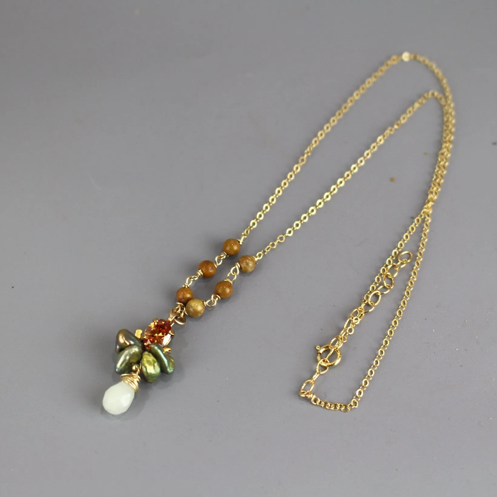 Champagne Zircon Bee Necklace