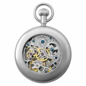 Charles-Hubert Paris Timeless Dual Time Skeleton Mechanical Pocket Watch