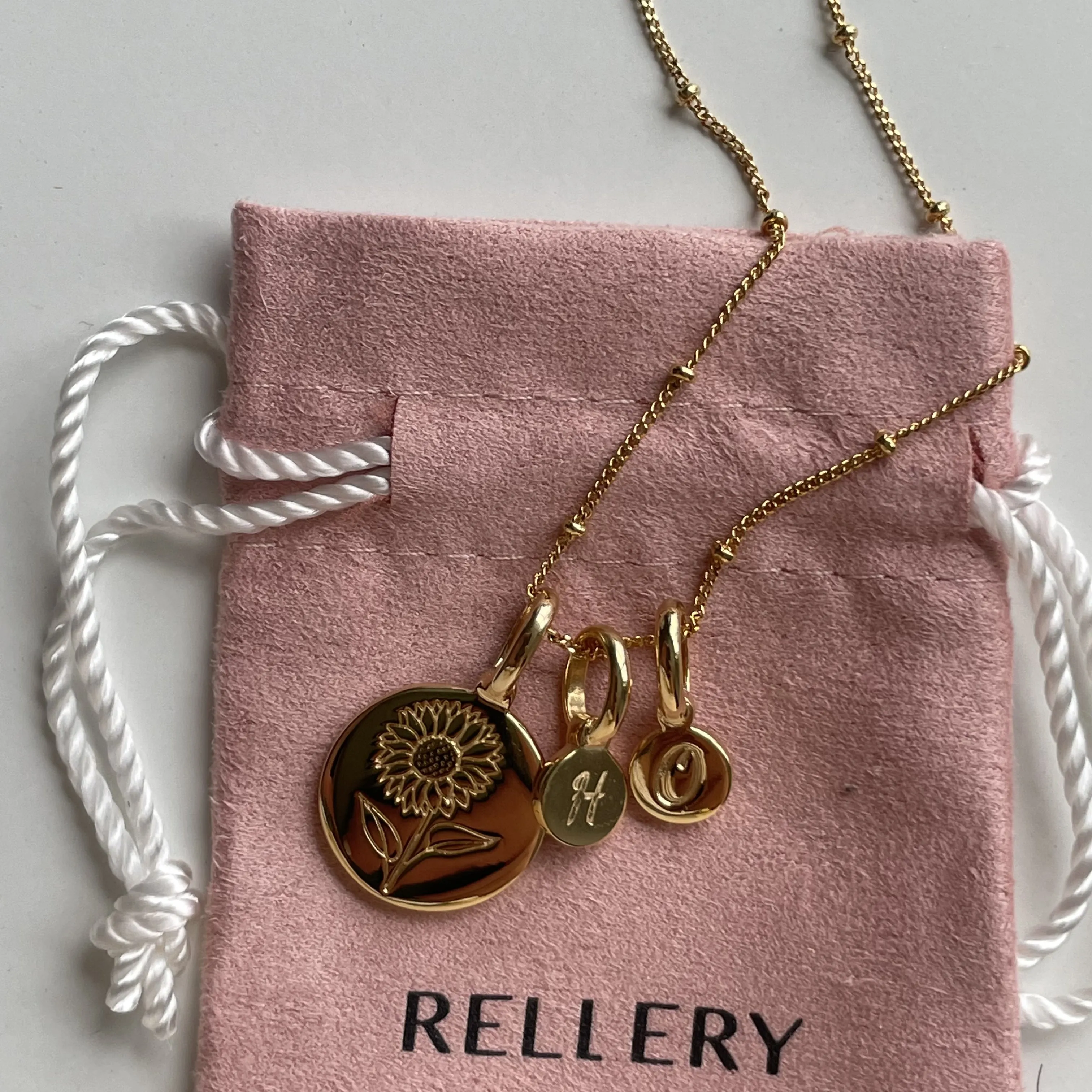 Cherry Blossom Initial Necklace - March Flower