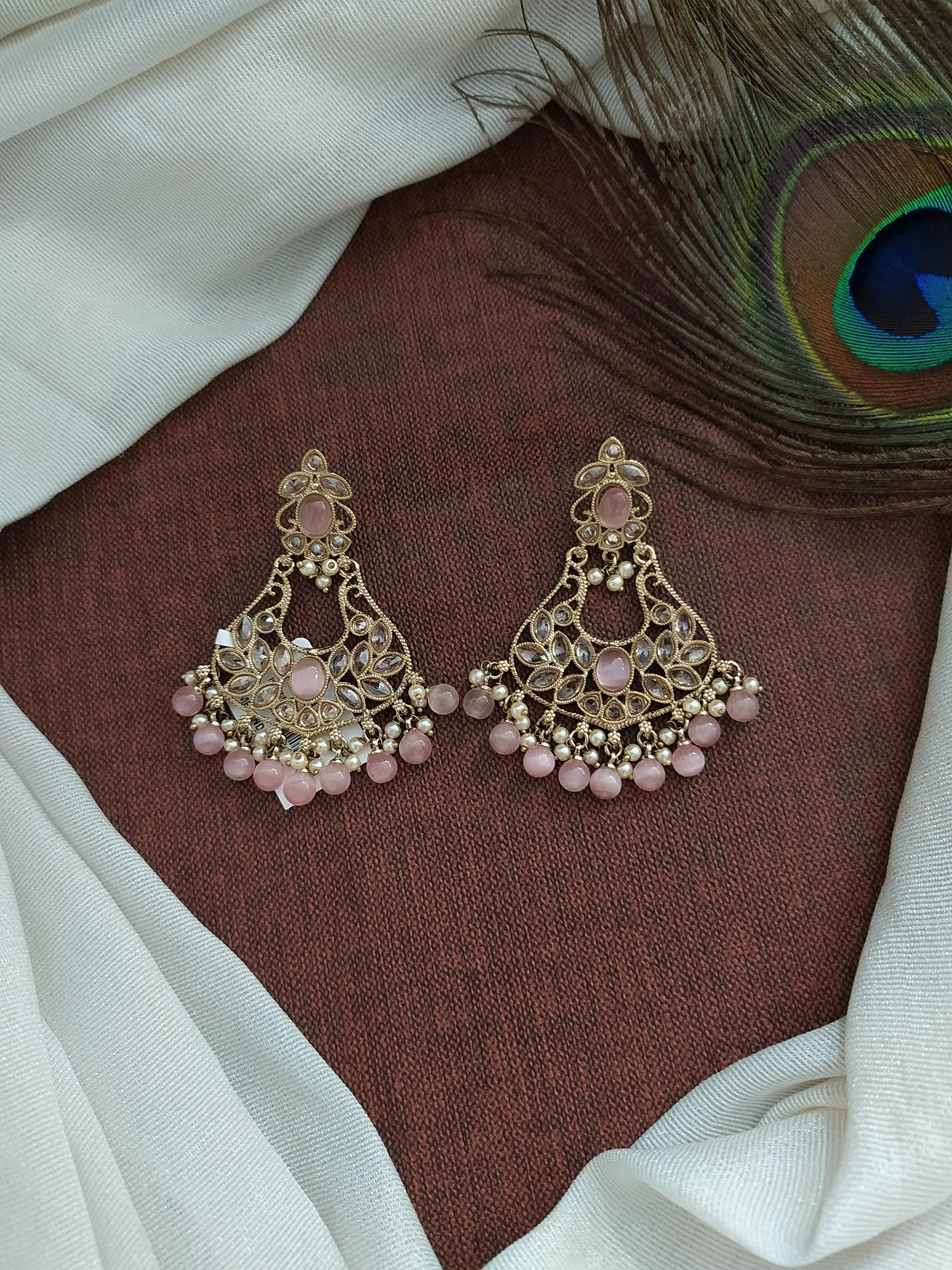 Classic Design Beautiful Chandbali Style Mehandi Earrings