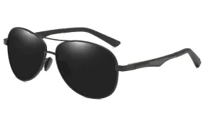 Classy Men All Black Polarized Pilot Sunglasses