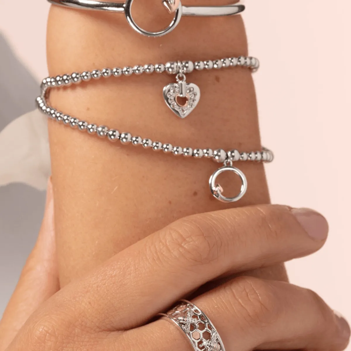 Clogau Cariad Sparkle Heart Affinity Bead Bracelet