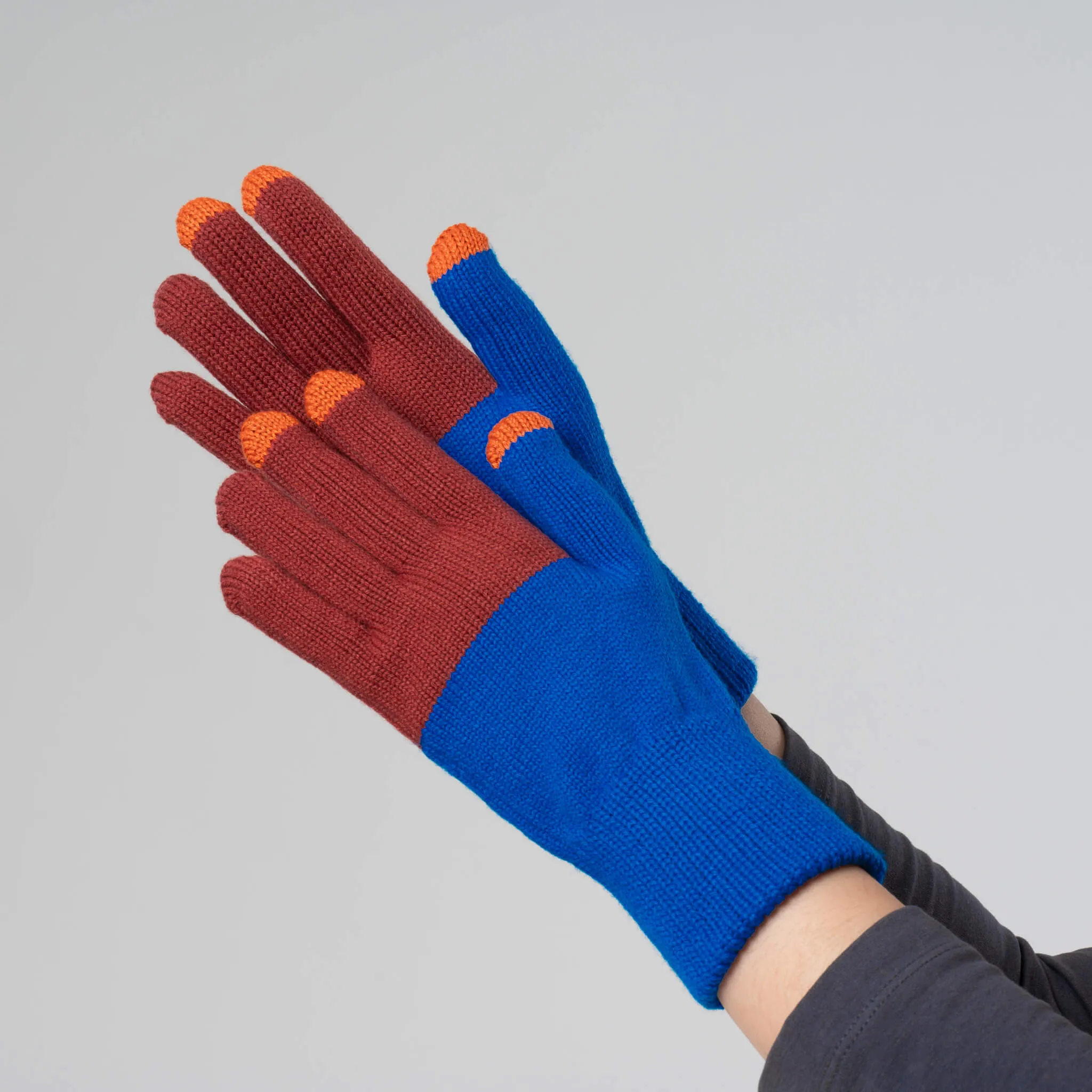 Colorblock Knit Touchscreen Gloves