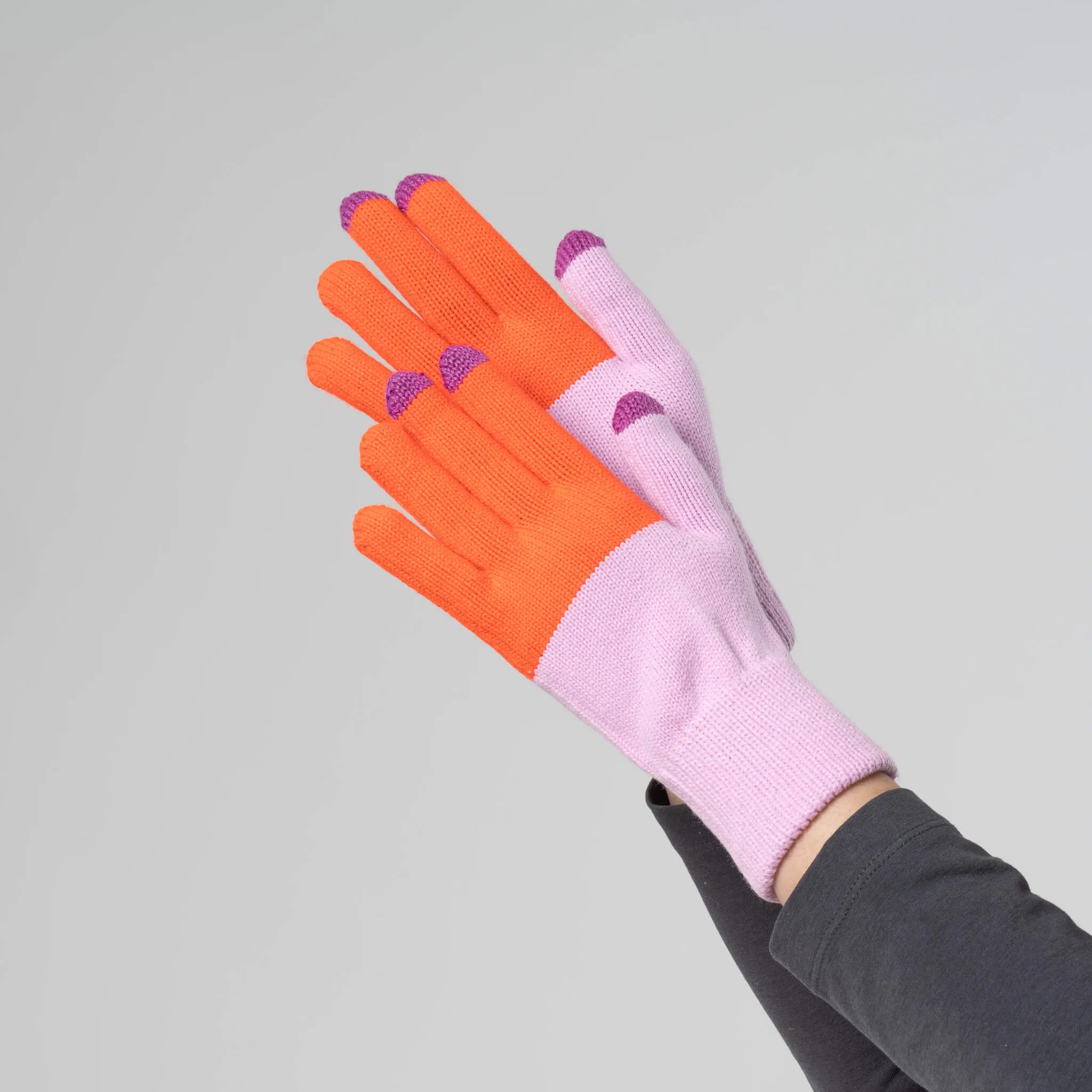 Colorblock Knit Touchscreen Gloves